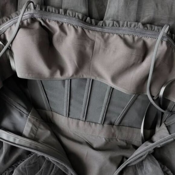 New* BCBGMAXAZRIA Corset Tulle Maxi Gown Dress Black Color Size 10 $498.00 - Picture 10 of 11